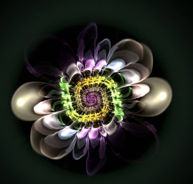 soyut çiçek fraktal şekli