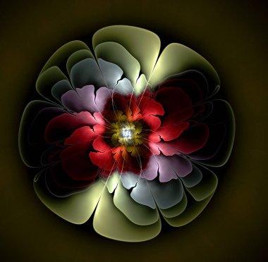 soyut çiçek fraktal şekli