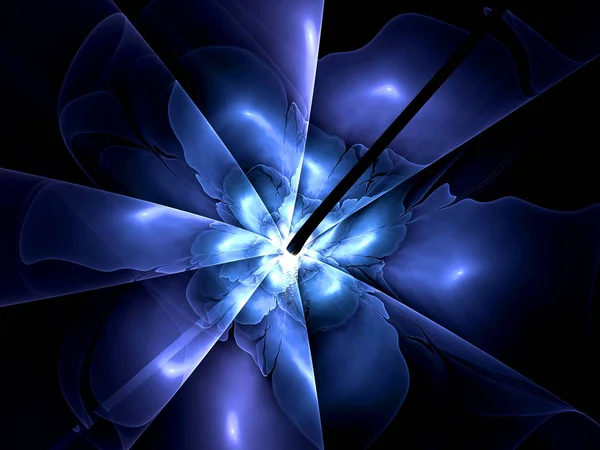 abstract blue  flower fractal shape