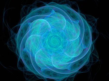 Soyut fraktal bilgisayar oluşturulan çeşitli geometrik şekiller ile kompozisyon