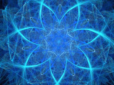 Soyut fraktal şekiller mavi arka plan bilgisayar oluşturulan