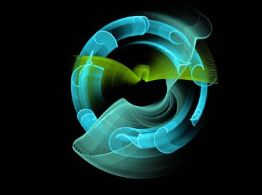 Soyut fraktal bilgisayar kompozisyon sarmal şekillerle oluşturulan