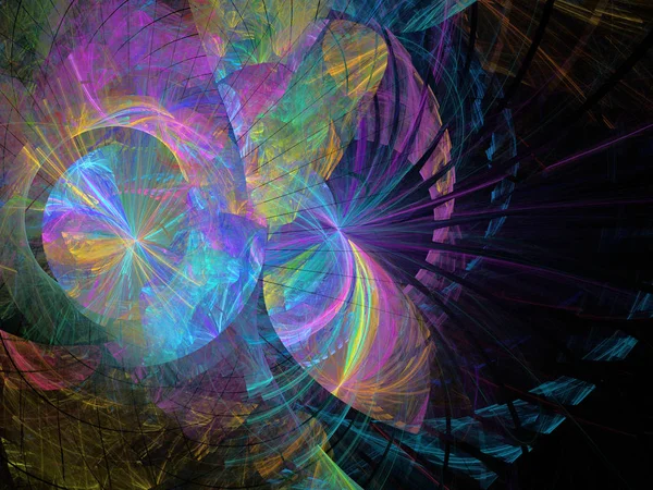 Padrão Fractal Multicolorido Abstrato Gráficos Gerados Por Computador — Fotografia de Stock