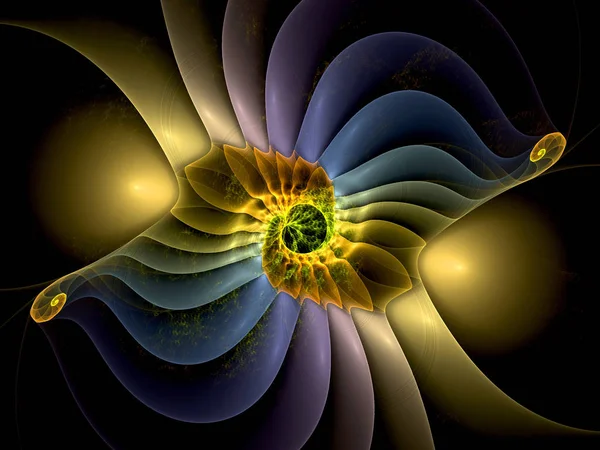 彩色螺旋分形图案 计算机生成的图形 — 图库照片