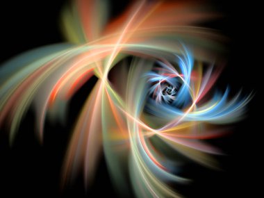 Soyut çok renkli fraktal desen. Oluşturulan bilgisayar grafikleri.