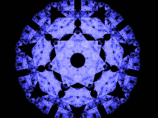 Abstrakt Multycolored Fractal Symmetrisk Komposition Svart Bakgrund Datorgenererad Grafik — Stockfoto
