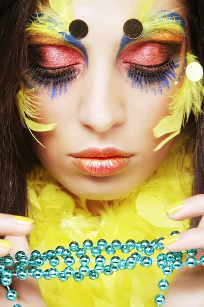 Maquilhagem de férias. Jovem mulher . — Fotografia de Stock