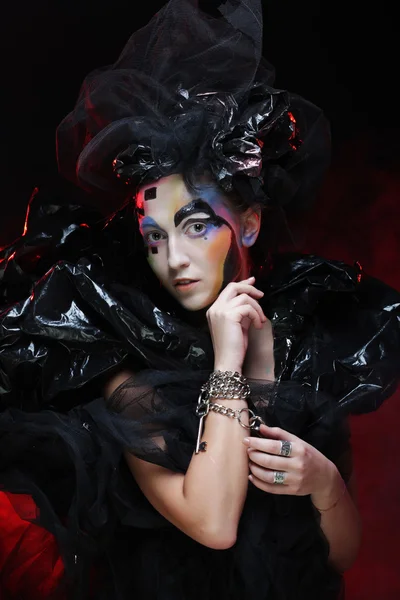 ハロウィン美容スタイルの女性の化粧 — ストック写真