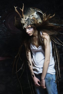 Parlak makyaj moda kadın