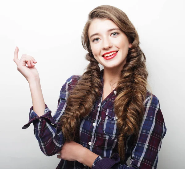 Young beautiful woman wearing casual clothes — Stock Photo, Image