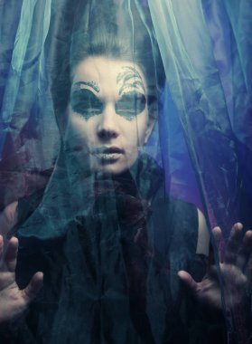 Karanlık güzel Gotik Prenses. Mutlu Cadılar Bayramı partisi.