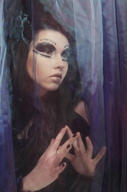 Karanlık Güzel Gotik Prenses. Cadılar Bayramı partisi.