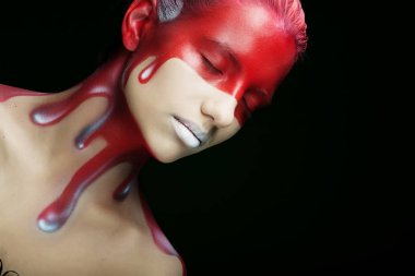 yaratıcı yüz-resim kadınla