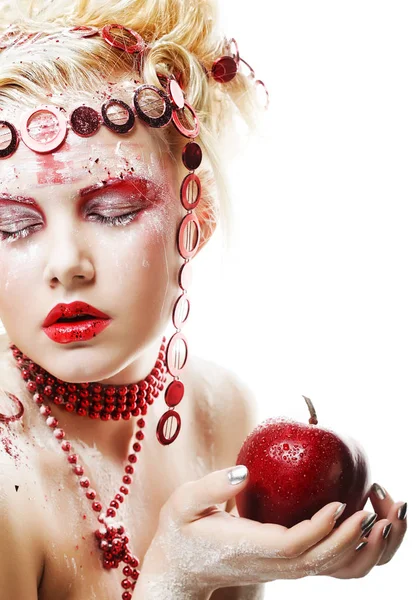 Fairy woman with red apple