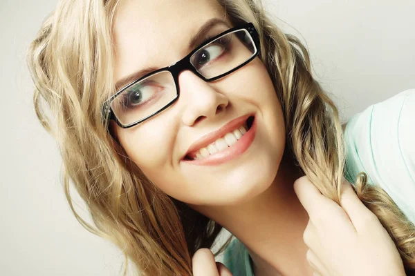 Blond woman with glasses — Stock Photo, Image