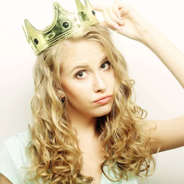 Woman in crown — Stock Photo, Image