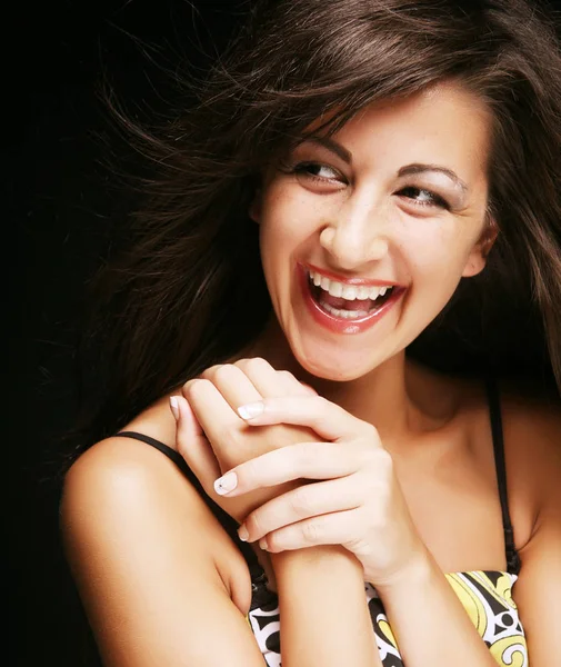 Fashion girl smiling — Stock Photo, Image