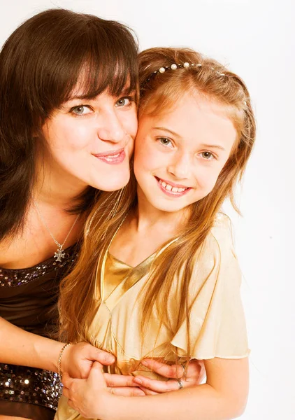 Happy family over white background — Stock Photo, Image