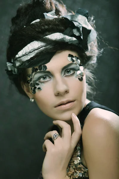 Young woman with creative make up — Stock Photo, Image