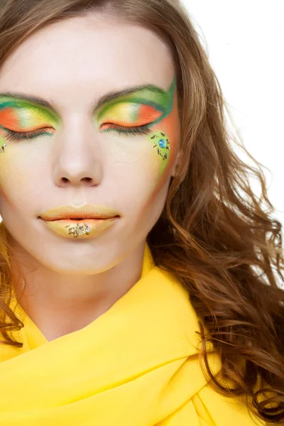 Lindo olhar. Jovem mulher encaracolada . — Fotografia de Stock