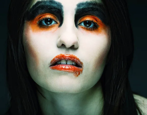 Sorg - ung kvinna i depression. Creative make-up. — Stockfoto