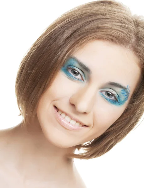 Creatieve make-up. Jonge vrouw. — Stockfoto