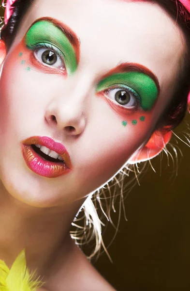 Girl with creative visage — Stock Photo, Image
