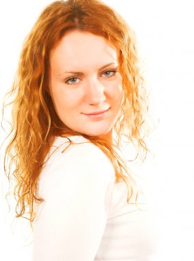 Kırmızı başlı güzellik headshot