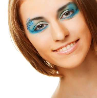 Yaratıcı makyaj. Genç kadın.