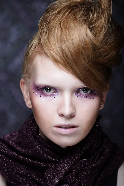 Linda maquiagem de moda criativa . — Fotografia de Stock