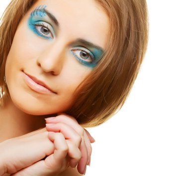 Yaratıcı makyaj. Kadın kapatmak