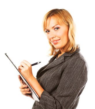 iş kadını not almak