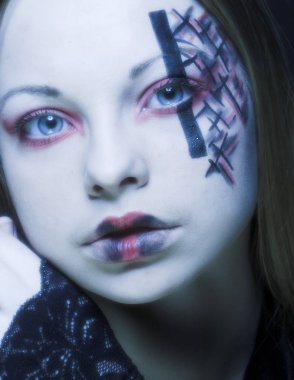 Yaratıcı karanlık Gotik makyaj kadın