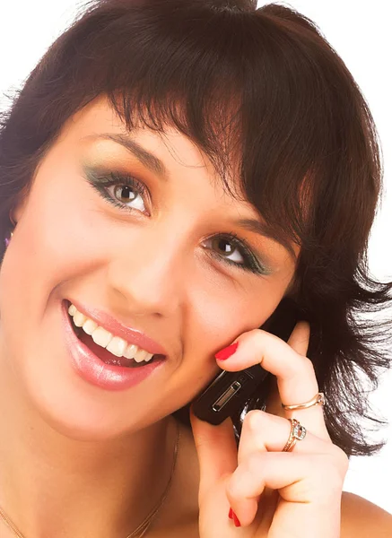 Attractive young woman calling by cellular phone. — Stock Photo, Image