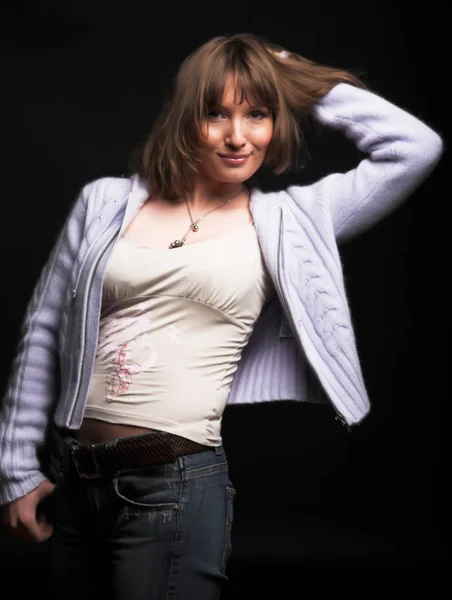 low key portrait of sexy girl with nacked shoulder — Stock ... low key portrait of sexy girl with nacked shoulder — Stock ...