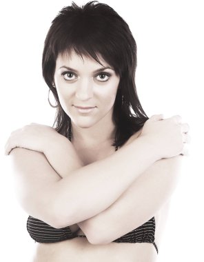 Bikinili seksi kadın.