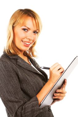 iş kadını not almak