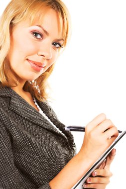 iş kadını not almak