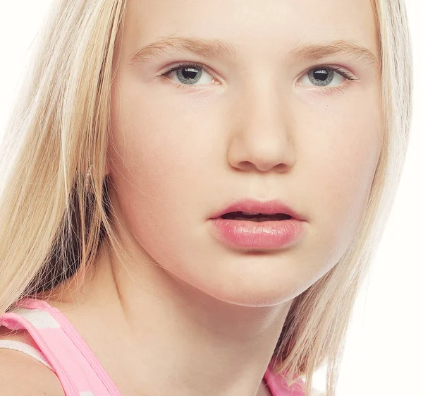 Beauty teen girl. Beautiful model face. — Stock Photo, Image