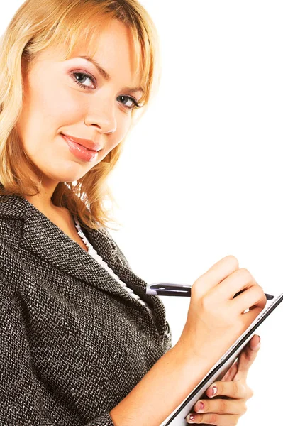 Business Woman Taking Notes — Stock Photo, Image