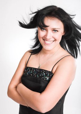 Beyaz arkaplanda izole edilmiş kadın