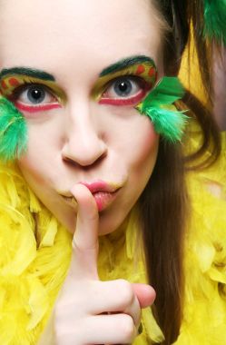 parlak makyaj çılgın kız