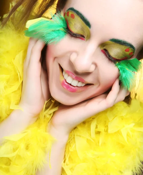 Chica loca con maquillaje brillante — Foto de Stock