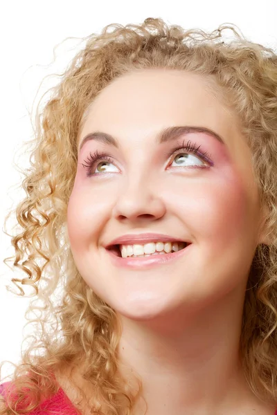 Blonde with curly hair — Stock Photo, Image