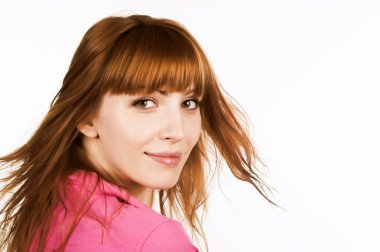 Beyaz arka plan üzerinde Dişileştirilmiş Güzellik