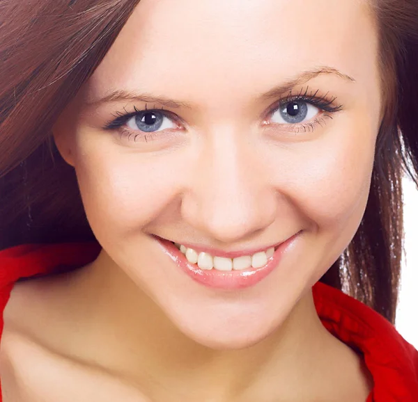 Beautiful woman in red — Stock Photo, Image