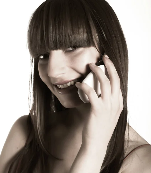 Mladá dívka na telefonu — Stock fotografie