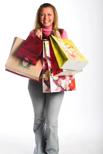 Boldog asszony vásárlás — Stock Fotó