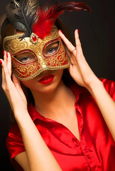 Mask. Young woman. — Stock Photo, Image