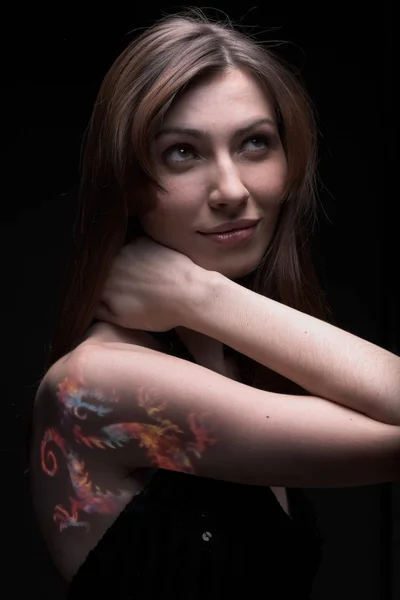Body-art woman close up — Stock Photo, Image